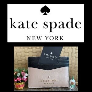 KATE SPADE ♠️ Two-Tone Black and Blush Card Holder Brand new with tag
